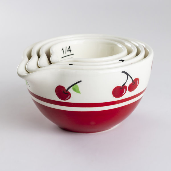 Coastline Imports Grace's Tea Ware 4 Piece Ceramic Measuring Cup Set